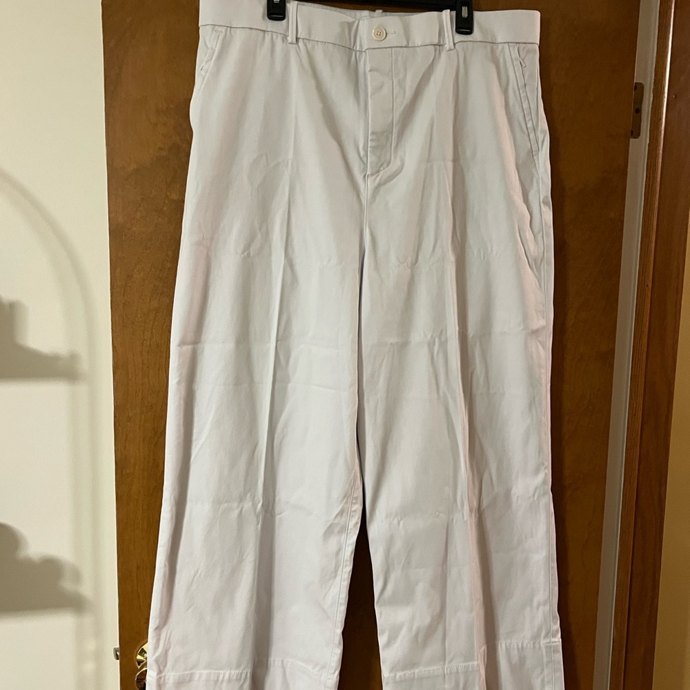 NWT SPANX Stretch Twill Wide Leg Crop 2X Tall- Classic White